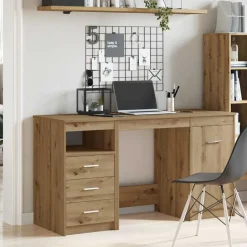 vidaXL Bureau met kast Artisan Oak Engineered Wood