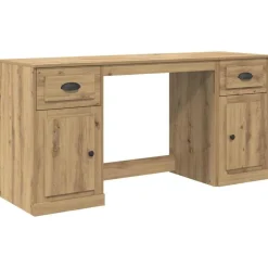 vidaXL Bureau met kast Artisan Eiken 154,5 x 50 x 75 cm Bewerkt hout