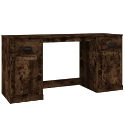 vidaXL Bureau met kast bewerkt hout gerookt eikenkleurig