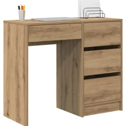 vidaXL Bureau met lade Artisan Eiken 90 x 37,5 x 75 cm Bewerkt hout