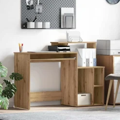 vidaXL Bureau met lade Artisan Eiken 120,5 x 44 x 88,5 cm Bewerkt hout