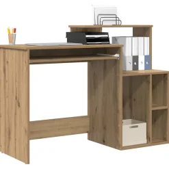 vidaXL Bureau met lade Artisan Eiken 120,5 x 44 x 88,5 cm Bewerkt hout