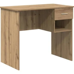 vidaXL Bureau met lade Artisan Eiken 90 x 49 x 75 cm Bewerkt hout