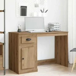 vidaXL Bureau met lade Artisan Eiken 50 x 115 x 75 cm Bewerkt hout