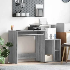 vidaXL Bureau met lade Grijs Sonoma 120,5 x 44 x 88,5 cm Bewerkt hout