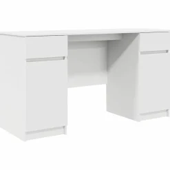 vidaXL Bureau met lade met plank Wit 140 x 49 x 76 cm Bewerkt hout