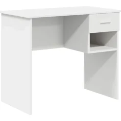 vidaXL Bureau met lade met plank Wit 90 x 49 x 75 cm Bewerkt hout