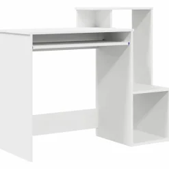 vidaXL Bureau met lade met plank Wit 106 x 41 x 88.5 cm Bewerkt hout