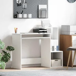 vidaXL Bureau met lade met plank Wit 106 x 41 x 88.5 cm Bewerkt hout