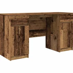 vidaXL Bureau met lade Oud hout 140 x 49 x 76 cm Bewerkt hout