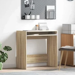 vidaXL Bureau met lade Sonoma Eiken 77.5 x 43 x 79 cm Bewerkt hout