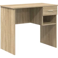 vidaXL Bureau met lade Sonoma Eiken 90 x 49 x 75 cm Bewerkt hout