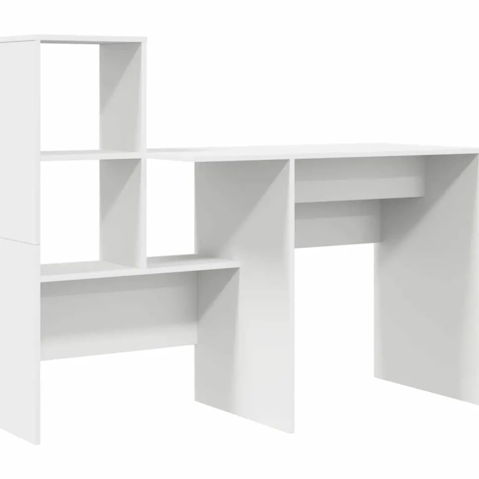 vidaXL Bureau met lade Wit 131,5 x 50 x 106,5 cm Bewerkt hout