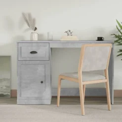 vidaXL Bureau met lade 115x50x75 cm bewerkt hout betongrijs