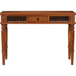 vidaXL Bureau met lade 110x50x76 cm massief acaciahout