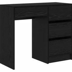 vidaXL Bureau met lade Zwart Eiken 90 x 37,5 x 75 cm Bewerkt hout
