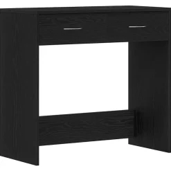 vidaXL Bureau met lade Zwart Eiken 80 x 40 x 75 cm Bewerkt hout