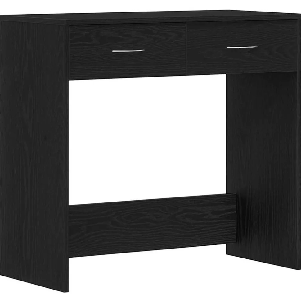 vidaXL Bureau met lade Zwart Eiken 80 x 40 x 75 cm Bewerkt hout