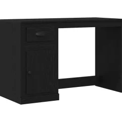 vidaXL Bureau met lade Zwart Eiken 50 x 115 x 75 cm Bewerkt hout