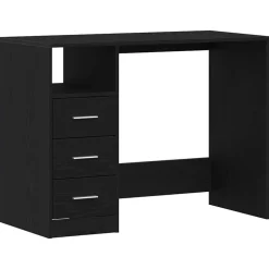 vidaXL Bureau met lades 102x50x76 cm bewerkt hout zwart eikenkleur