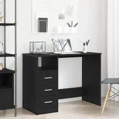 vidaXL Bureau met lades 102x50x76 cm bewerkt hout zwart eikenkleur