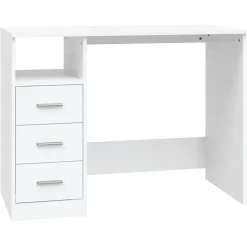 vidaXL Bureau met lades 102x50x76 cm bewerkt hout wit