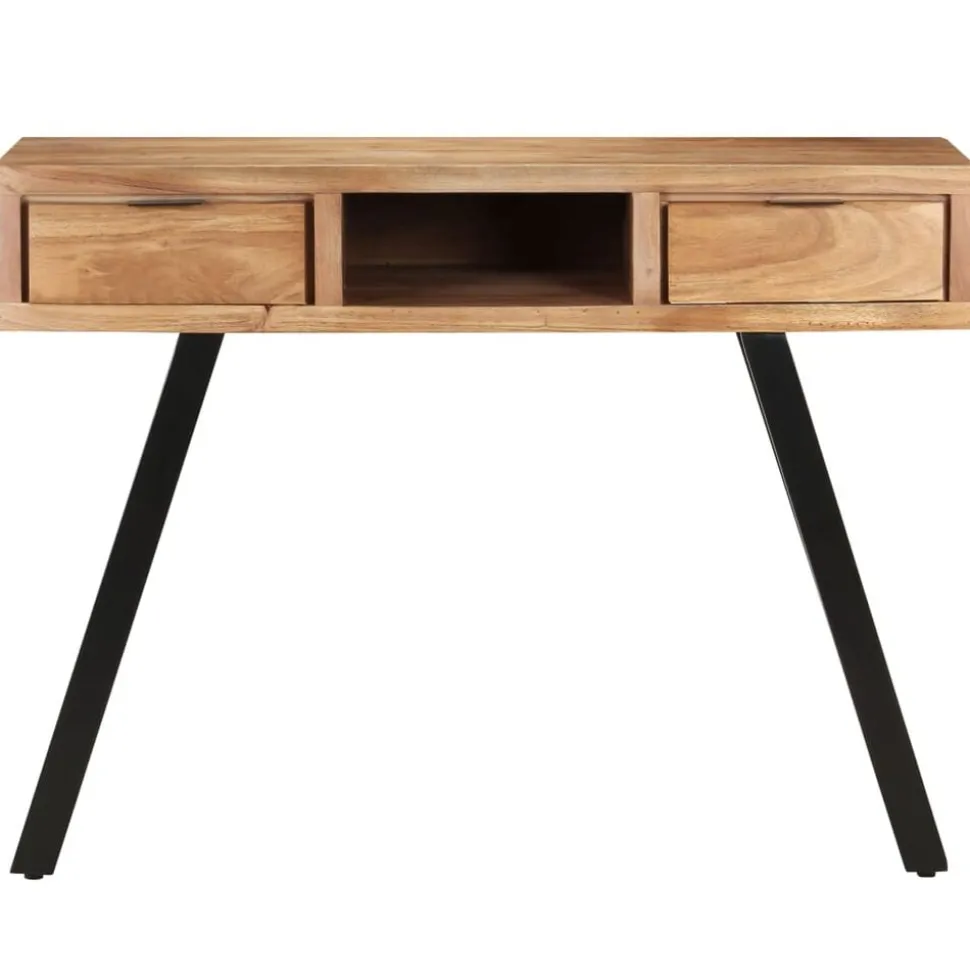 vidaXL Bureau met natuurlijke randen 107x45x79 cm massief acaciahout