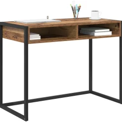 vidaXL Bureau met opslag Oud Hout 100 x 50 x 75 cm Bewerkt hout