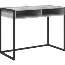 vidaXL Bureau met opslag Grijs Sonoma 100 x 50 x 75 cm Bewerkt hout
