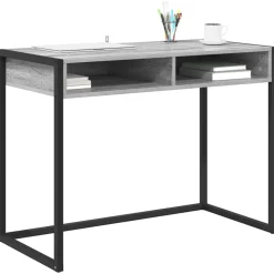 vidaXL Bureau met opslag Grijs Sonoma 100 x 50 x 75 cm Bewerkt hout