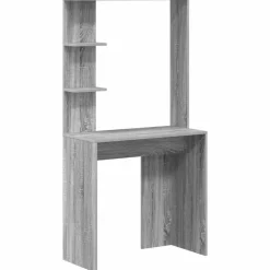 vidaXL Bureau met plank Grijs Sonoma 78,5 x 37 x 154,5 cm Bewerkt hout