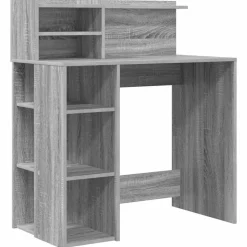 vidaXL Bureau met plank Grijs Sonoma 90 x 48 x 101,5 cm Bewerkt hout