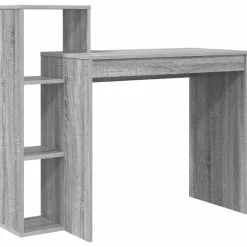 vidaXL Bureau met plank Grijs Sonoma 100 x 40 x 90 cm Bewerkt hout