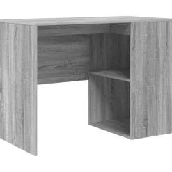 vidaXL Bureau met plank Grijs Sonoma 102 x 50 x 75 cm Bewerkt hout