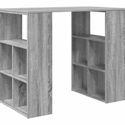 vidaXL Bureau met plank Grijs Sonoma 90 x 50 x 75 cm Bewerkt hout