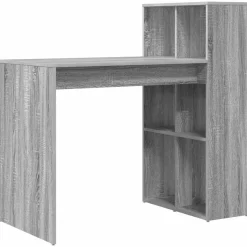 vidaXL Bureau met plank Grijs Sonoma 108 x 55 x 103.5 cm Bewerkt hout