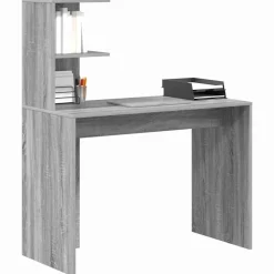 vidaXL Bureau met plank Grijs Sonoma 102 x 50 x 124 cm Bewerkt hout