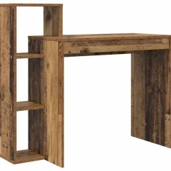 vidaXL Bureau met plank Oud Hout 100 x 40 x 90 cm Bewerkt hout