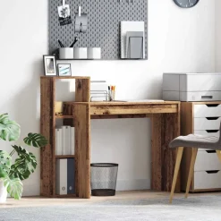 vidaXL Bureau met plank Oud Hout 100 x 40 x 90 cm Bewerkt hout