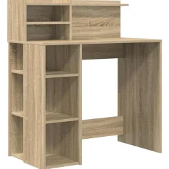 vidaXL Bureau met plank Sonoma Eiken 90 x 48 x 101,5 cm Bewerkt hout