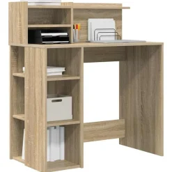 vidaXL Bureau met plank Sonoma Eiken 90 x 48 x 101,5 cm Bewerkt hout