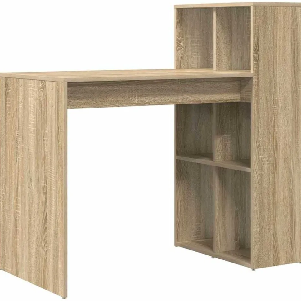 vidaXL Bureau met plank Sonoma Eiken 108 x 55 x 103.5 cm Bewerkt hout