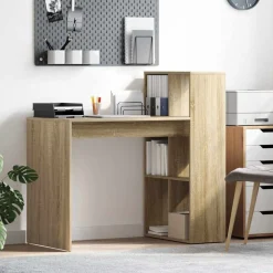 vidaXL Bureau met plank Sonoma Eiken 108 x 55 x 103.5 cm Bewerkt hout