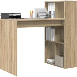 vidaXL Bureau met plank Sonoma Eiken 108 x 55 x 103.5 cm Bewerkt hout