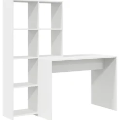 vidaXL Bureau met plank Wit 138,5 x 55 x 143 cm Bewerkt hout