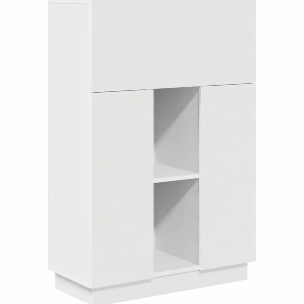 vidaXL Bureau met plank Wit 71,5 x 31,5 x 106,5 cm Bewerkt hout