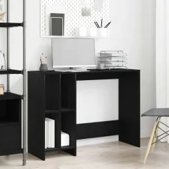 vidaXL Bureau met plank Zwart Eiken 102,5 x 35 x 75 cm Bewerkt hout