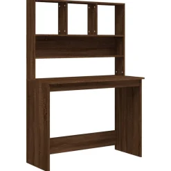 vidaXL Bureau met schappen 102x45x148 cm bewerkt hout bruineikenkleur