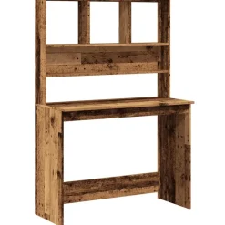 vidaXL Bureau met schappen 102x45x148 cm bewerkt hout oud houtkleurig