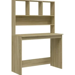 vidaXL Bureau met schappen 102x45x148 bewerkt hout sonoma eikenkleur